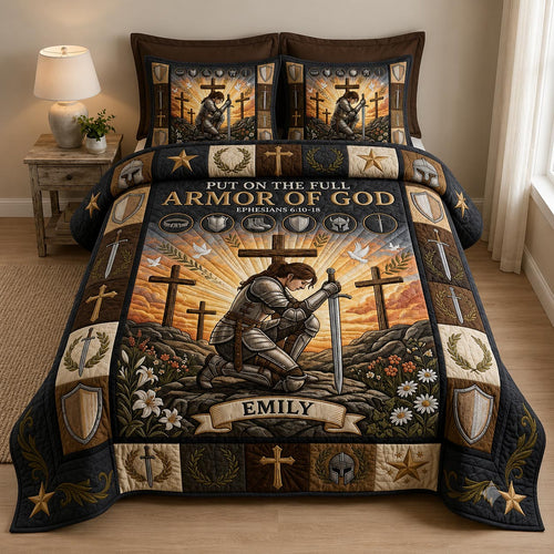 Full Armor Of God 3-Piece Quilted Bedding Set GFTOMA12681