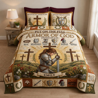 Full Armor Of God 3-Piece Quilted Bedding Set GFTOMA12682