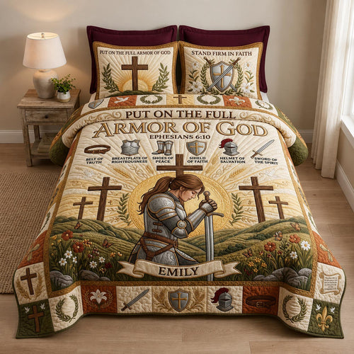 Full Armor Of God 3-Piece Quilted Bedding Set GFTOMA12682