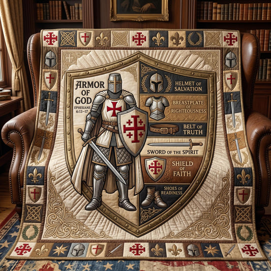 Full Armor Of God Quilted Blanket GFTOMA12693
