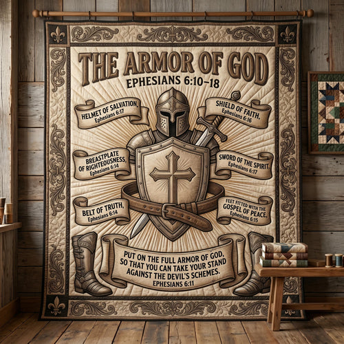 Full Armor Of God Quilted Blanket GFTOMA12694