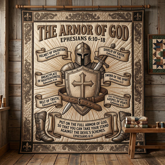 Full Armor Of God Quilted Blanket GFTOMA12694