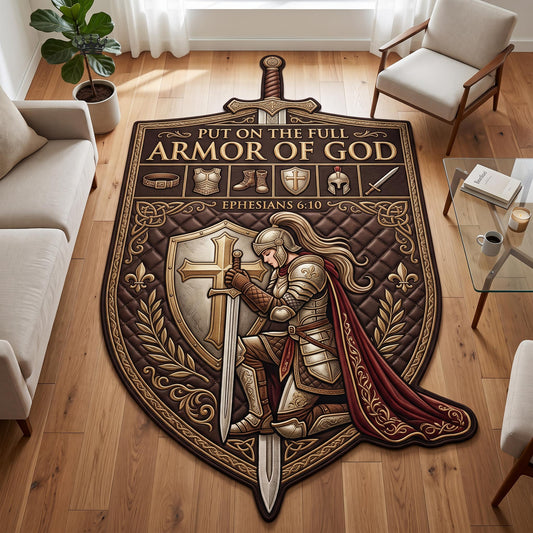 Full Armor Of God Custom Shape Area Rug GFTOMA12696