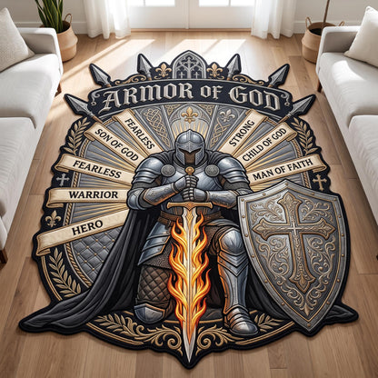 Full Armor Of God Custom Shape Area Rug GFTOMA12697