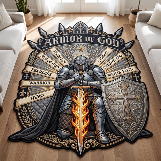 Full Armor Of God Custom Shape Area Rug GFTOMA12697