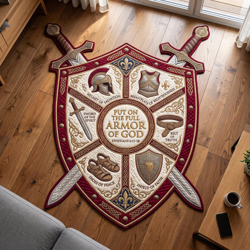 Full Armor Of God Custom Shape Area Rug GFTOMA12700