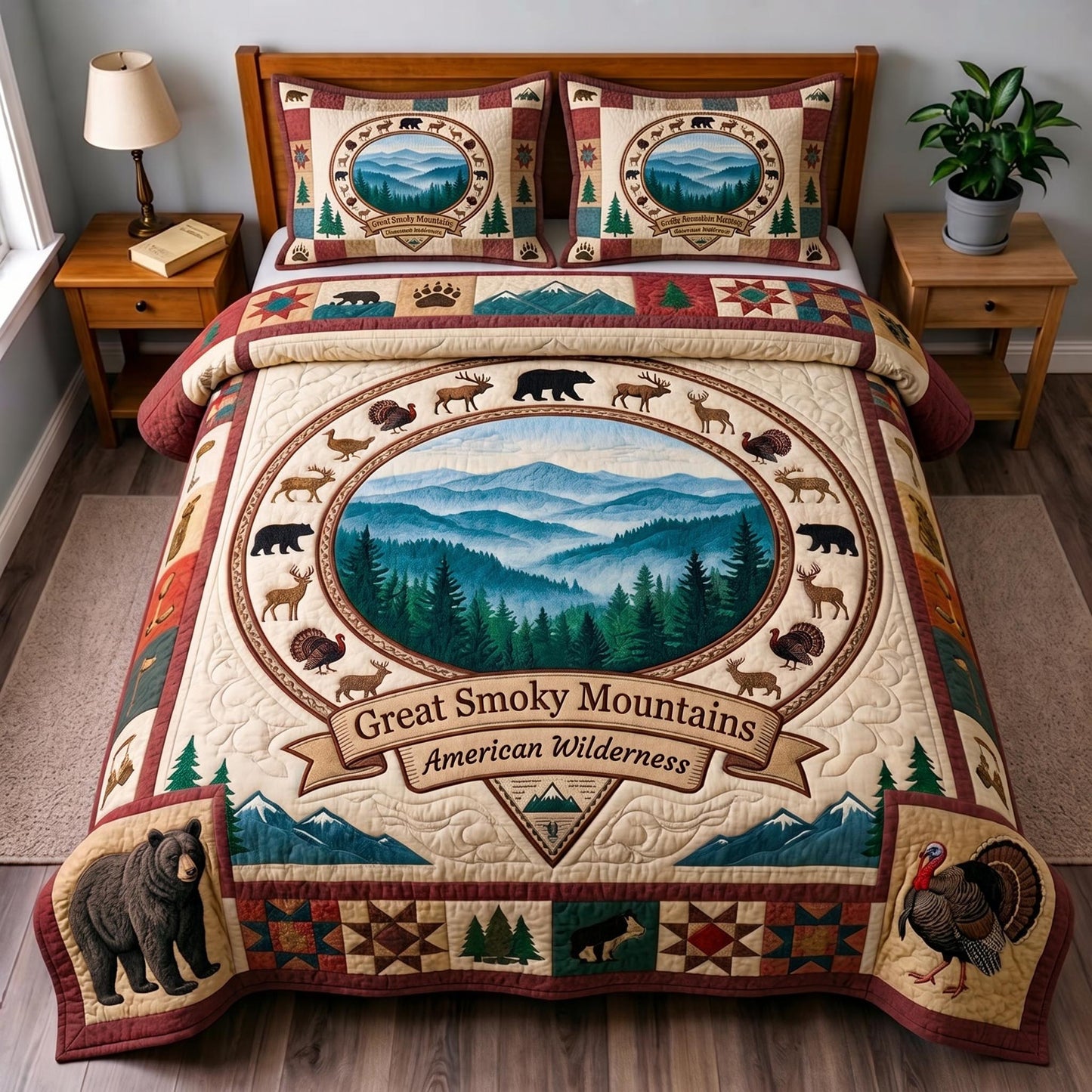 Great Smoky Mountains 3-Piece Quilted Bedding Set GFTOMA12733
