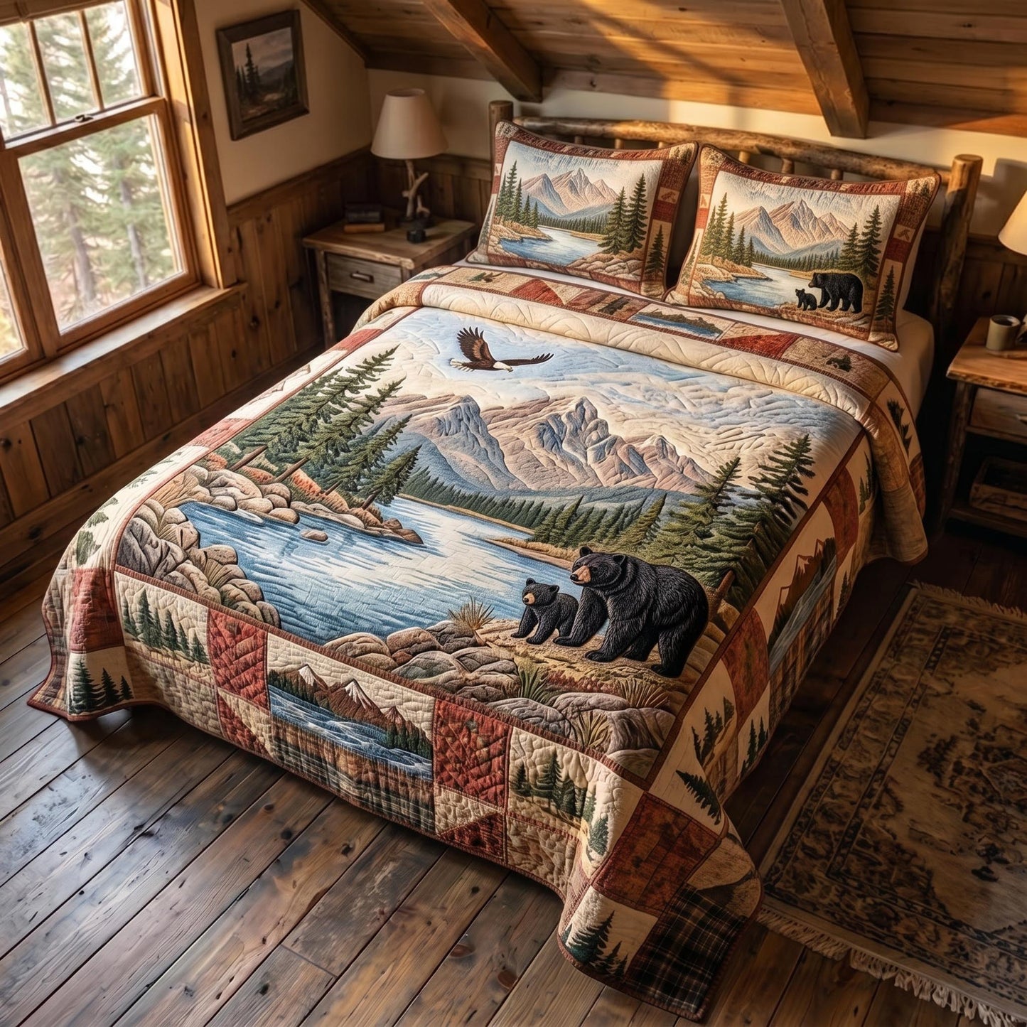 Great Smoky Mountains 3-Piece Quilted Bedding Set GFTOMA12734
