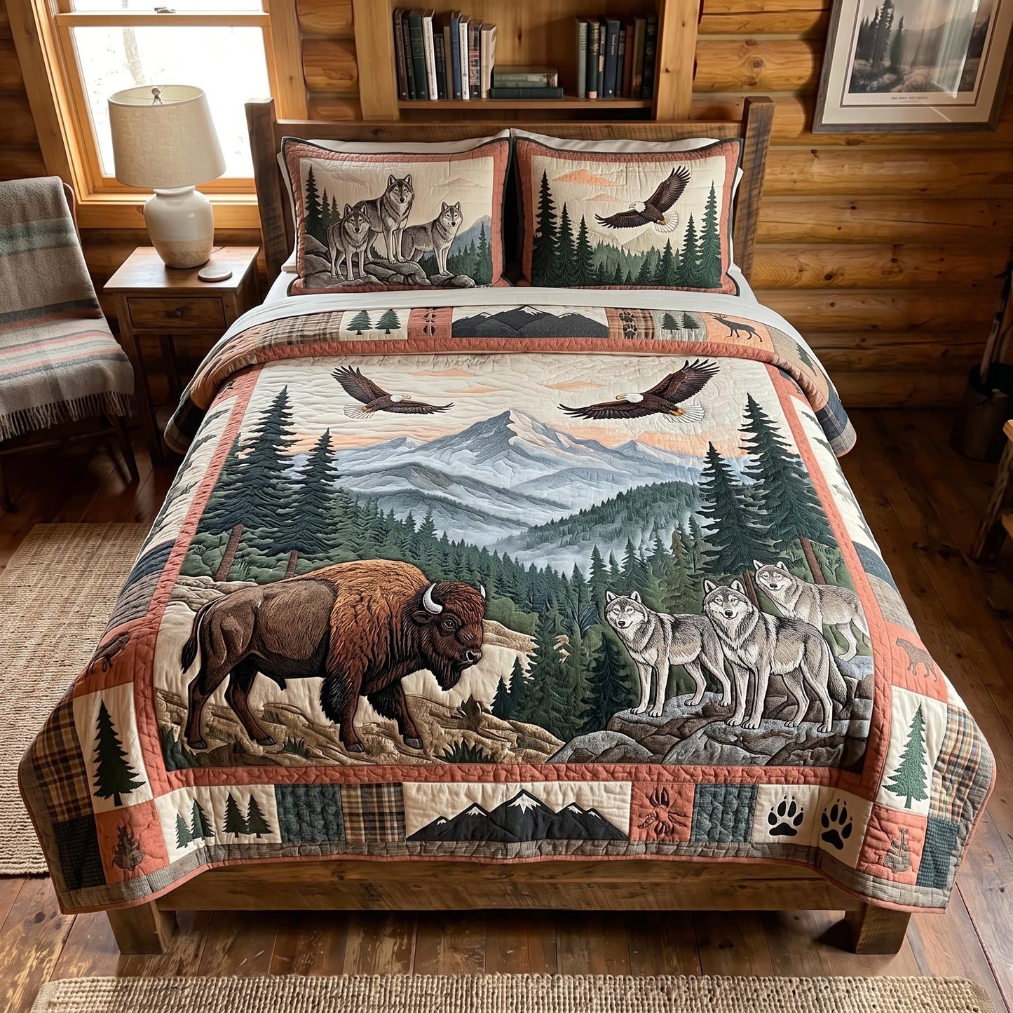 Great Smoky Mountains 3-Piece Quilted Bedding Set GFTOMA12736
