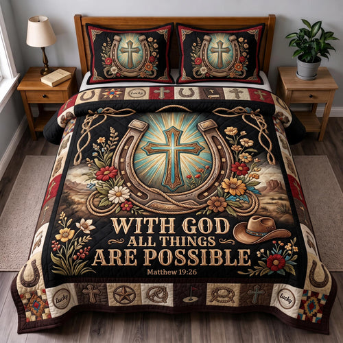 Cowboy Faith 3-Piece Quilted Bedding Set GFTOMA12738