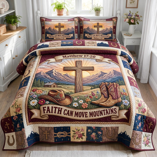 Cowboy Grace 3-Piece Quilted Bedding Set GFTOMA12741