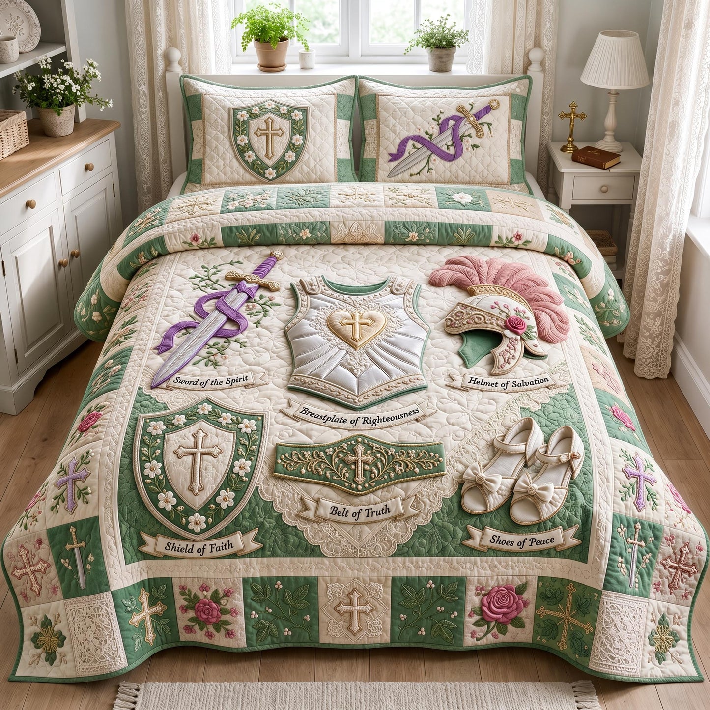 Full Armor Of God 3-Piece Quilted Bedding Set GFTOMA12743