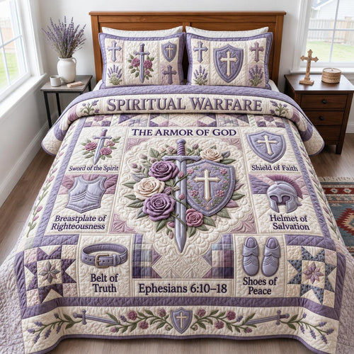 Full Armor Of God 3-Piece Quilted Bedding Set GFTOMA12744