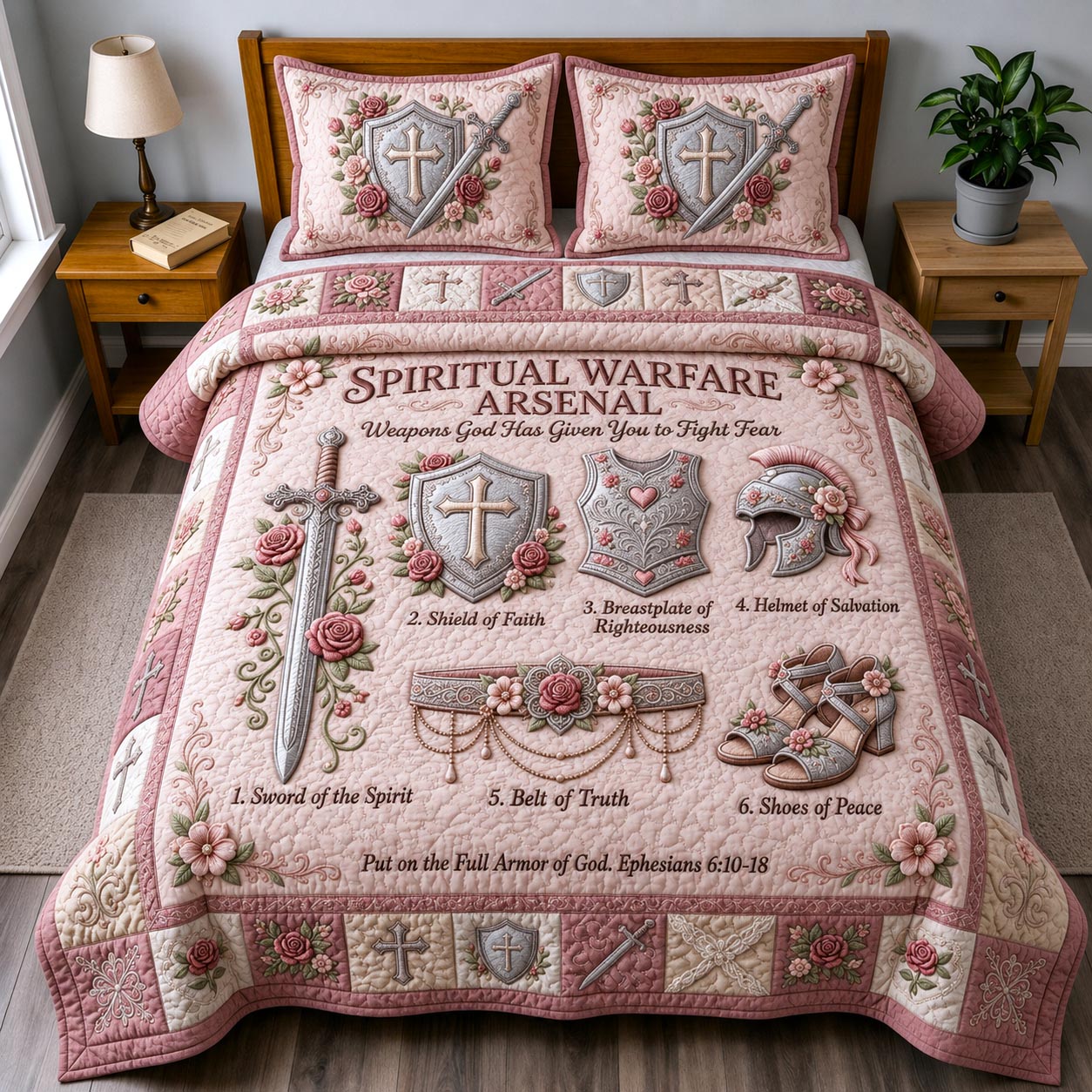 Full Armor Of God 3-Piece Quilted Bedding Set GFTOMA12746