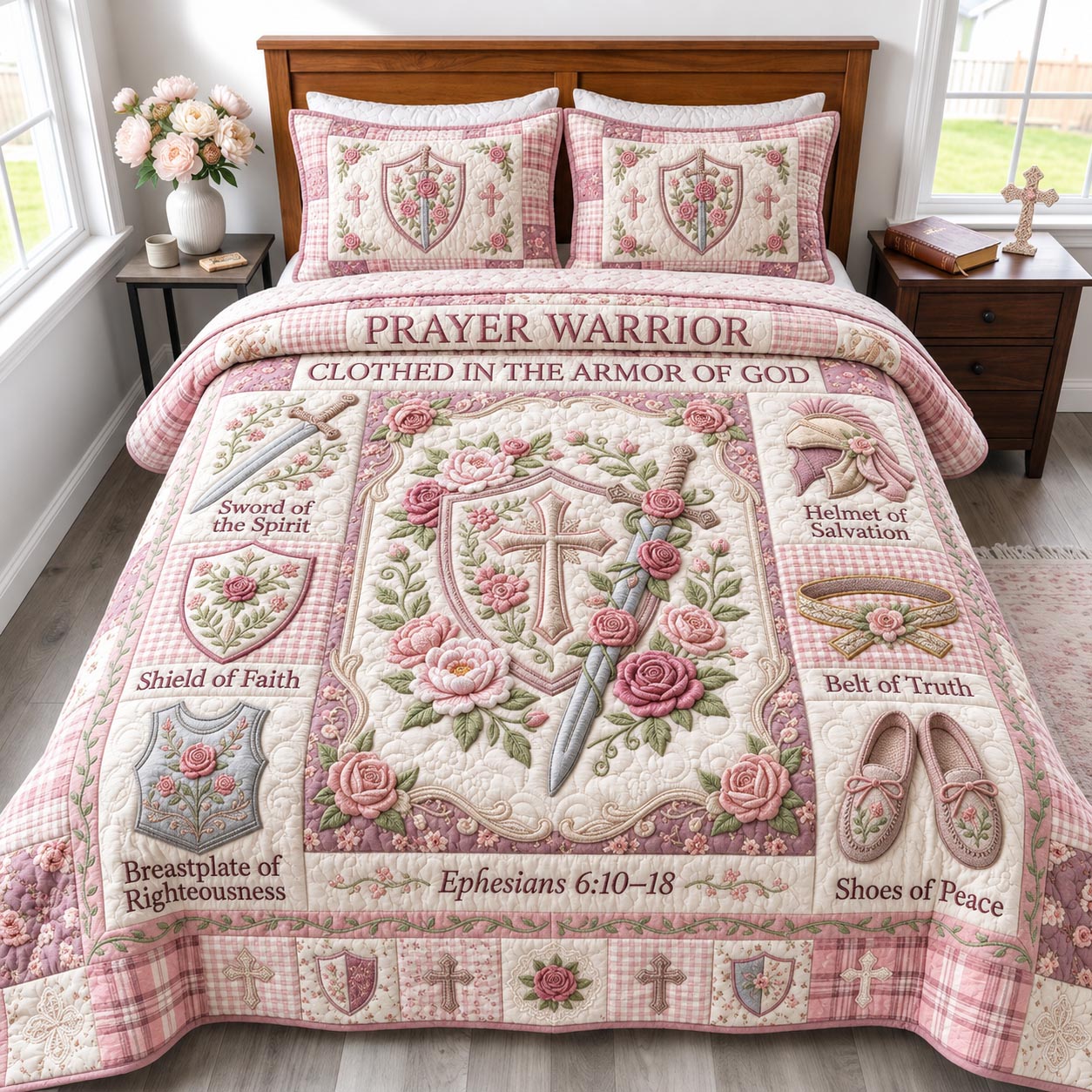 Full Armor Of God 3-Piece Quilted Bedding Set GFTOMA12747