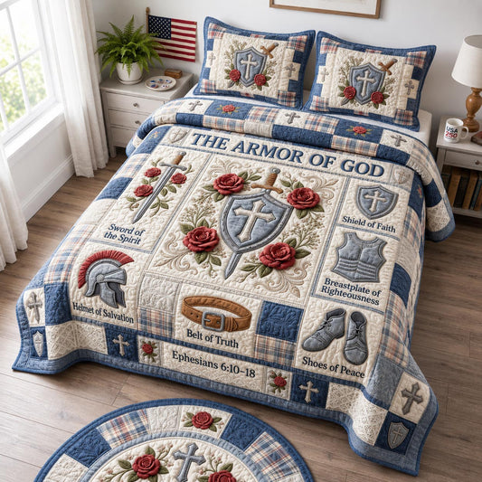 Full Armor Of God 3-Piece Quilted Bedding Set GFTOMA12748