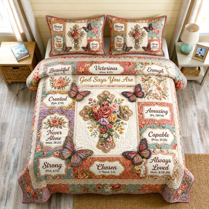 Floral Bible 3-Piece Quilted Bedding Set GFTOMA12783
