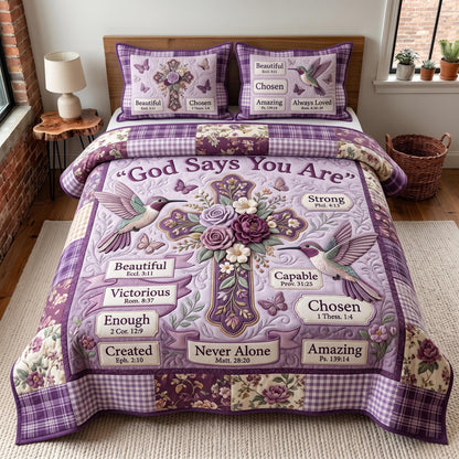 Floral Bible 3-Piece Quilted Bedding Set GFTOMA12787