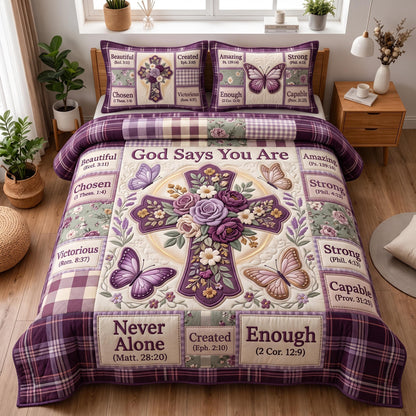 Floral Bible 3-Piece Quilted Bedding Set GFTOMA12788