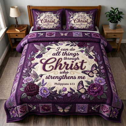 Philippians 4:13 3-Piece Quilted Bedding Set GFTOMA12789
