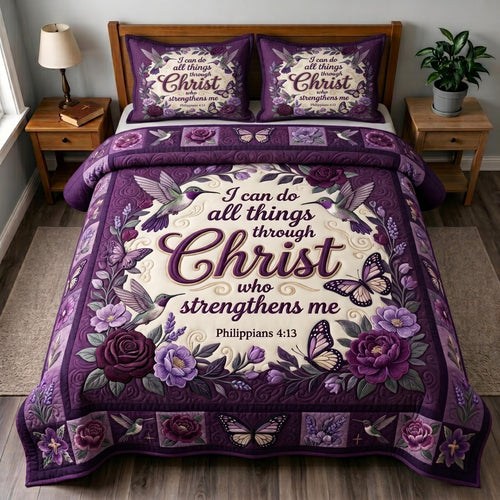 Philippians 4:13 3-Piece Quilted Bedding Set GFTOMA12789