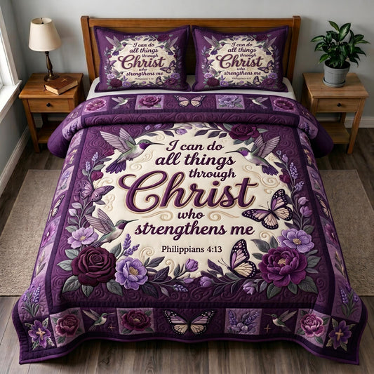 Philippians 4:13 3-Piece Quilted Bedding Set GFTOMA12789