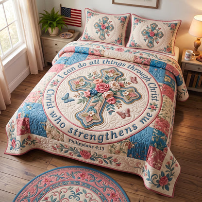Philippians 4:13 3-Piece Quilted Bedding Set GFTOMA12791