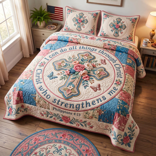 Philippians 4:13 3-Piece Quilted Bedding Set GFTOMA12791