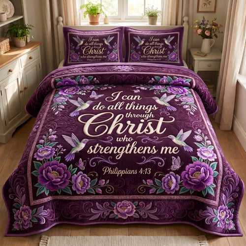 Philippians 4:13 3-Piece Quilted Bedding Set GFTOMA12792