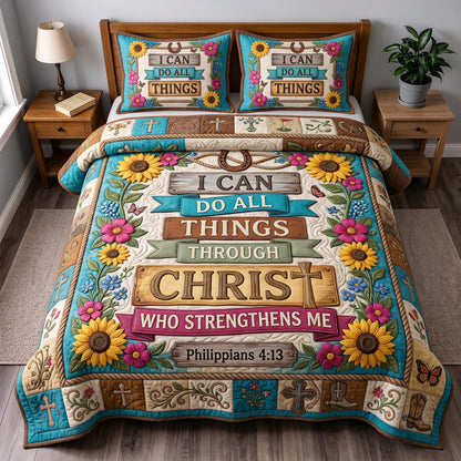 Philippians 4:13 3-Piece Quilted Bedding Set GFTOMA12793