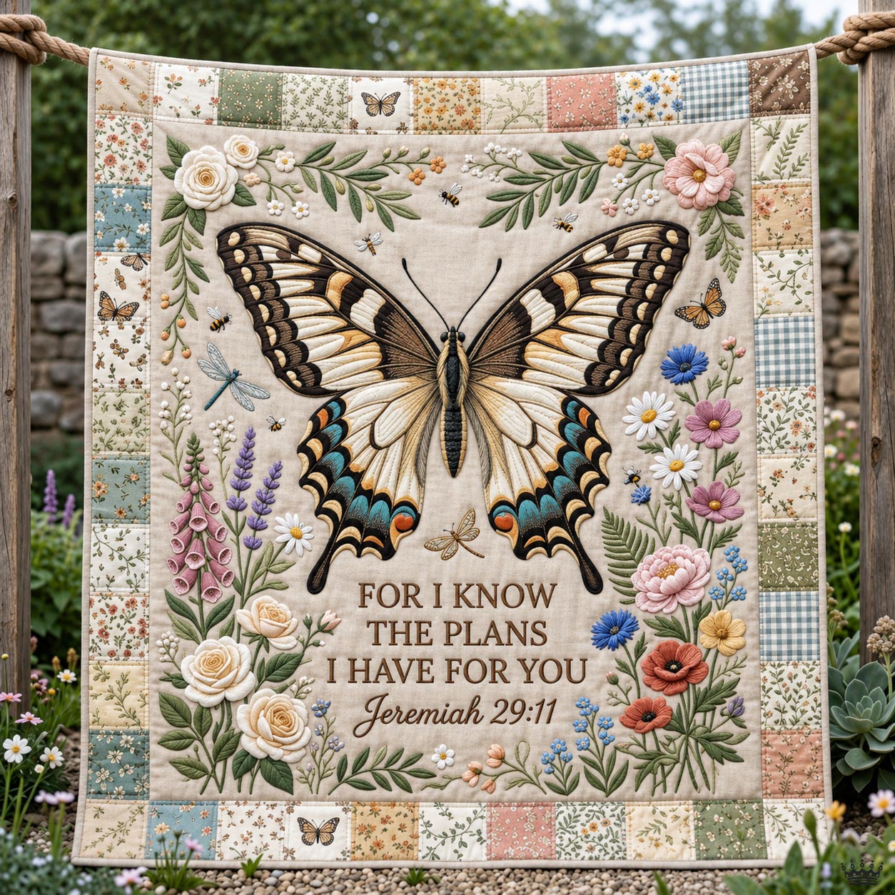 Floral Bible Quilted Blanket GFTOMA12795