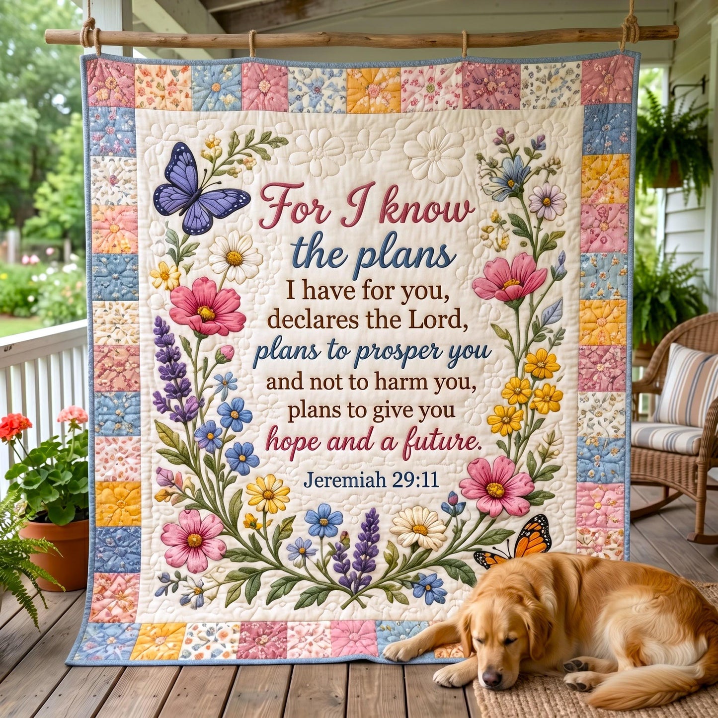 Floral Bible Quilted Blanket GFTOMA12799