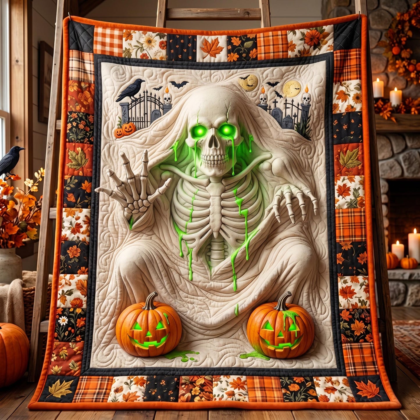 Skeleton Vibes Quilted Blanket GFTOMA12831