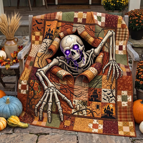Midnight Skeleton Quilted Blanket GFTOMA12834