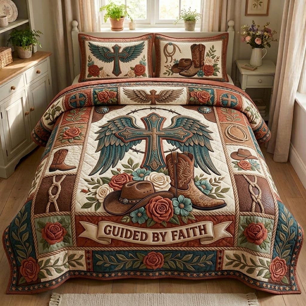 Western Faith 3-Piece Quilted Bedding Set GFTOMA12849