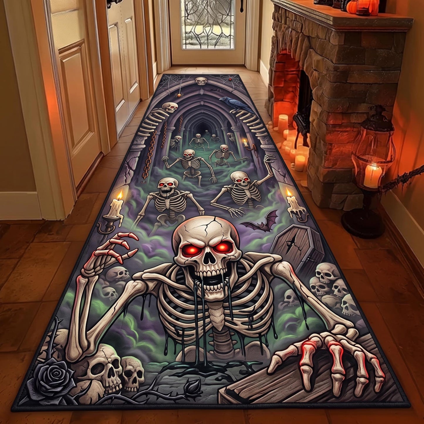 Midnight Skeleton Runner Rug GFTOMA12882