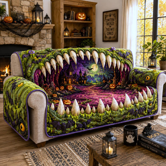 Midnight Haunt Quilted Sofa Cover GFTOMA12916
