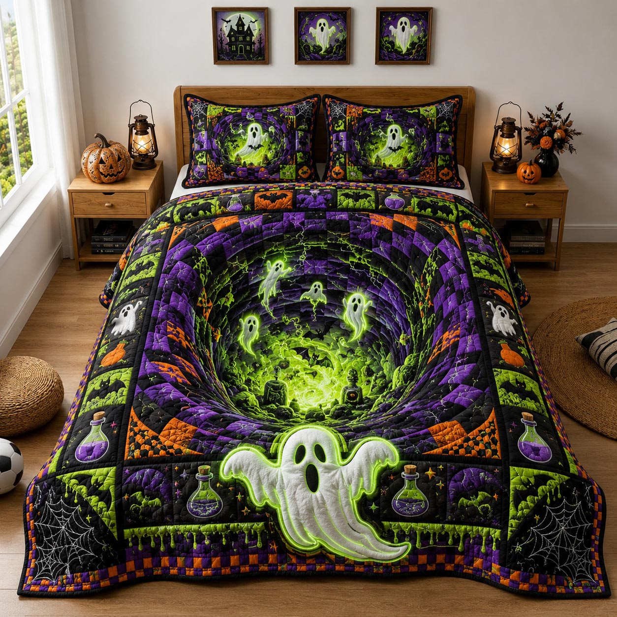 Nightmare Hollow 3-Piece Quilted Bedding Set GFTOMA12939