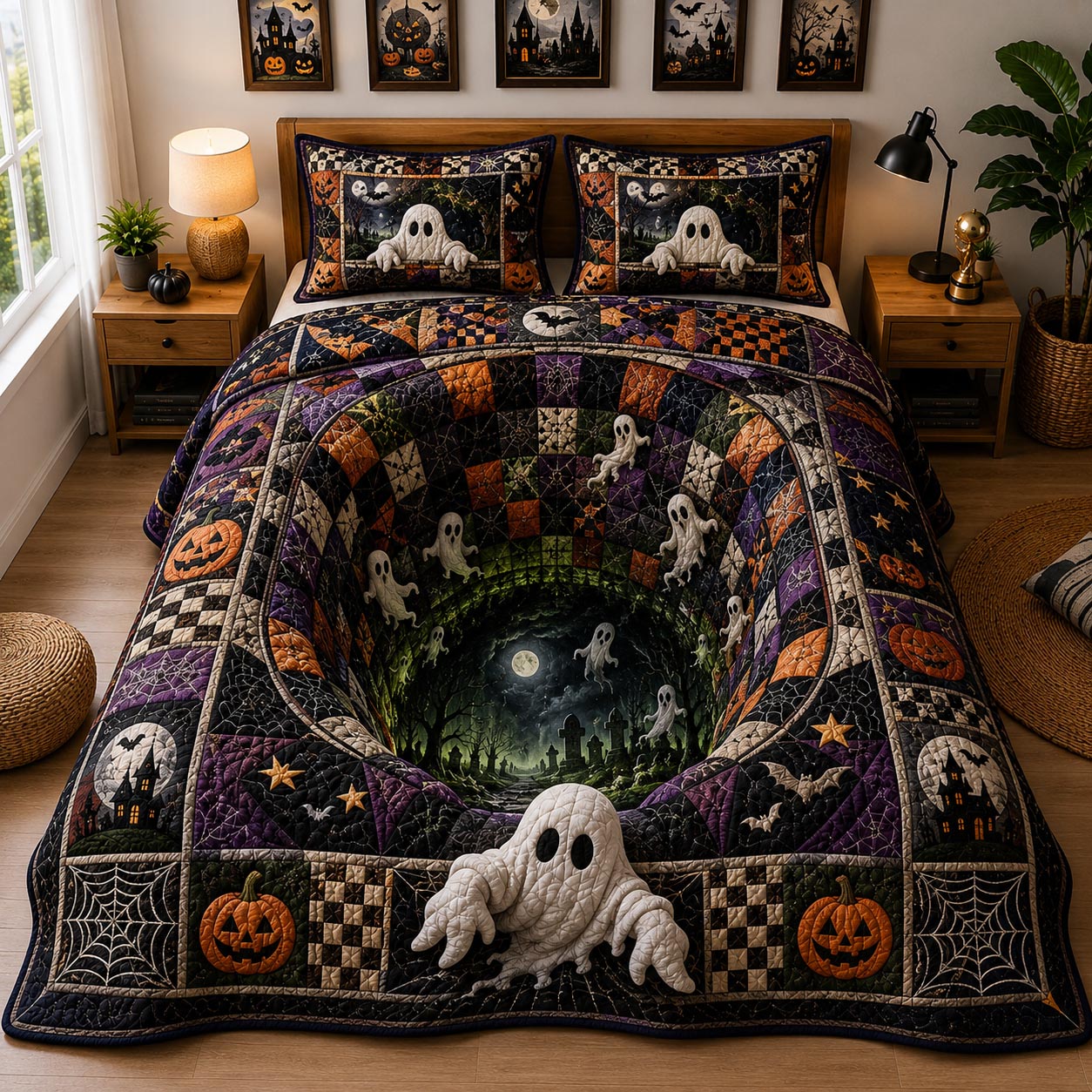 Midnight Haunt 3-Piece Quilted Bedding Set GFTOMA12940