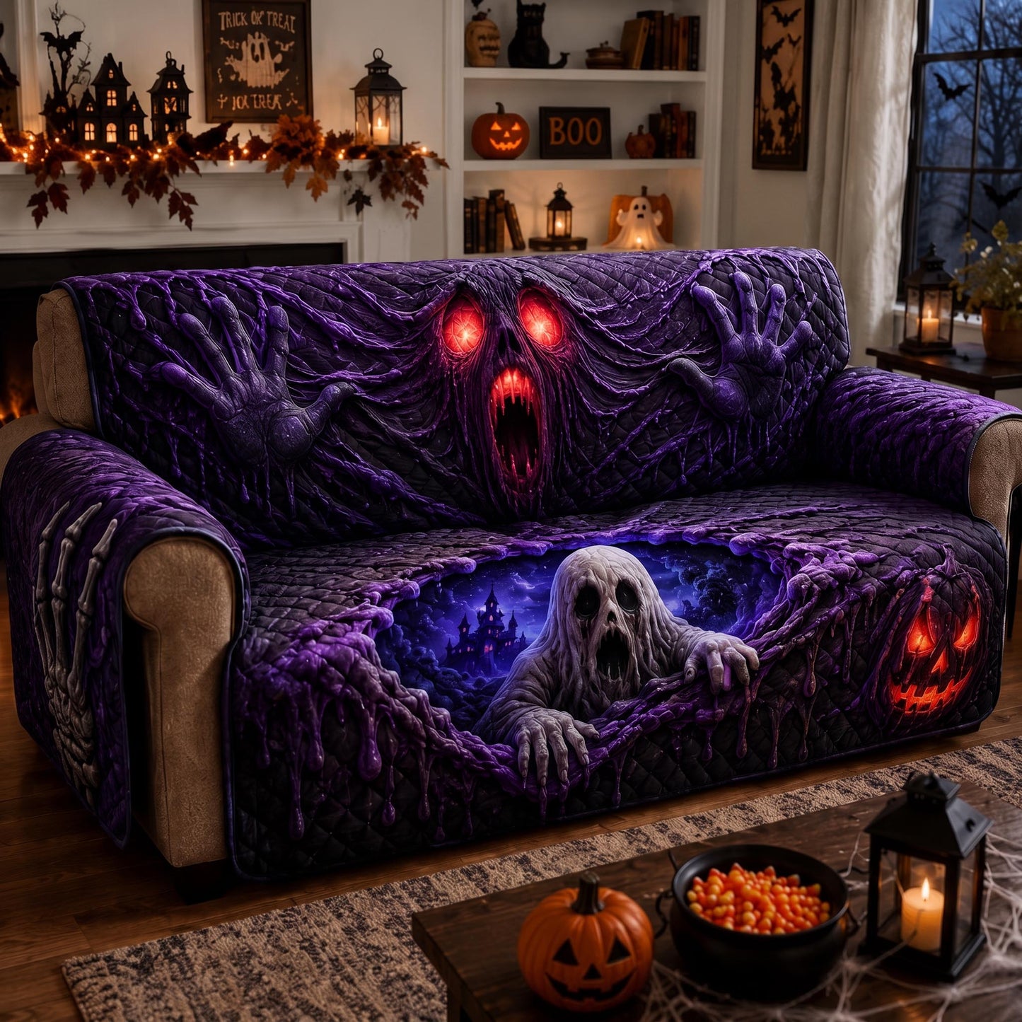 Phantom Hollow Quilted Sofa Cover GFTOMA13027