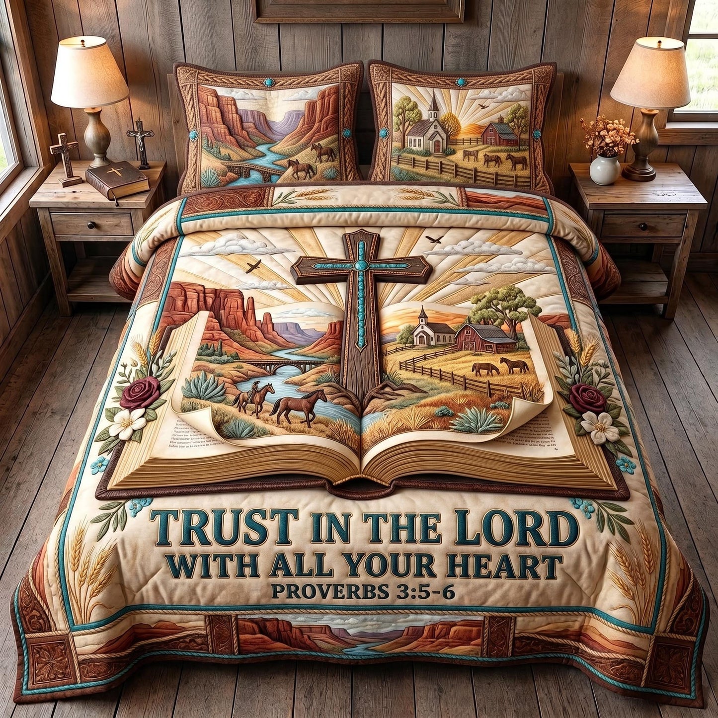 Western Faith 3-Piece Quilted Bedding Set GFTOMA13052