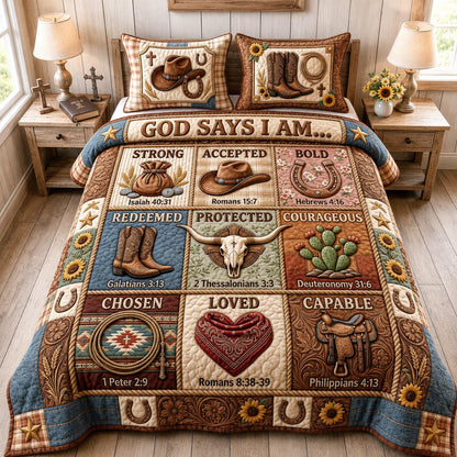 Cowboy Faith 3-Piece Quilted Bedding Set GFTOMA13053