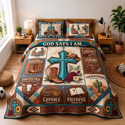 Faith Frontier 3-Piece Quilted Bedding Set GFTOMA13054