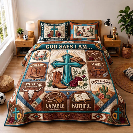 Faith Frontier 3-Piece Quilted Bedding Set GFTOMA13054