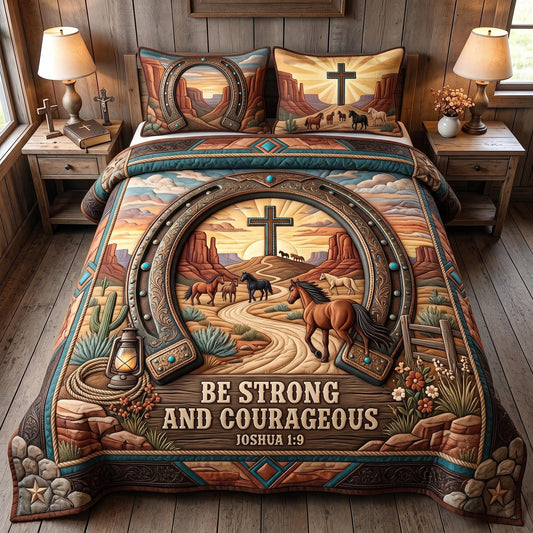 Faith Trails 3-Piece Quilted Bedding Set GFTOMA13057