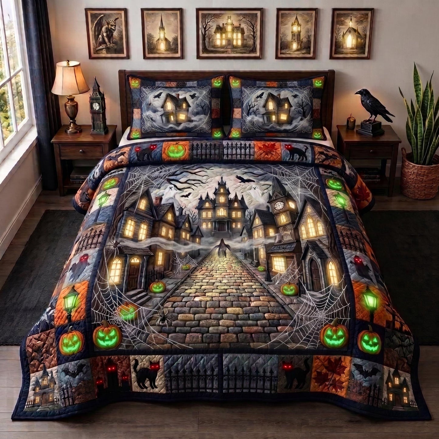Pumpkin Hollow 3-Piece Quilted Bedding Set GFTOMA13075