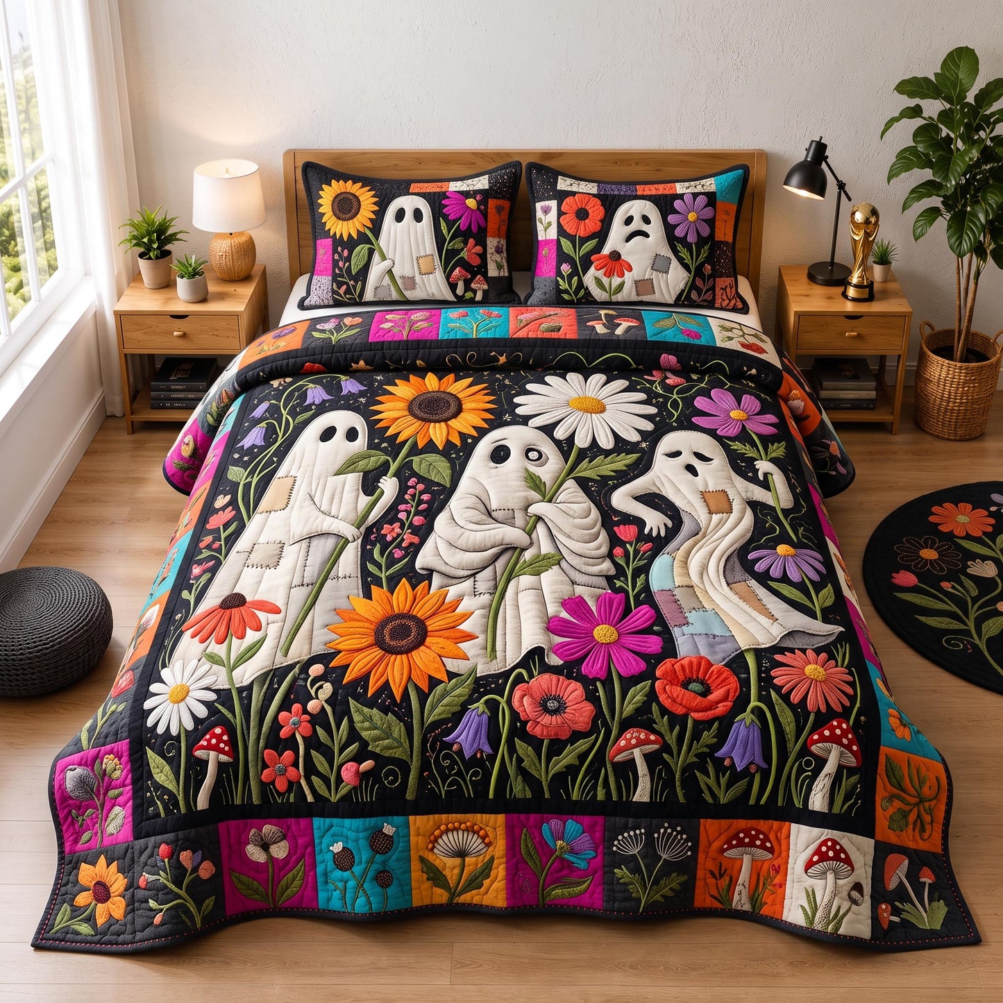 Retro Autumn 3-Piece Quilted Bedding Set GFTOMA13114