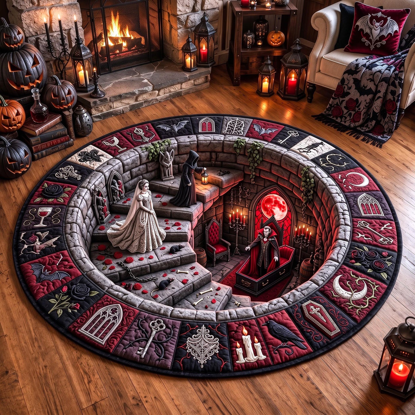 Phantom Stairway Quilted Round Mat GFTOMA13138