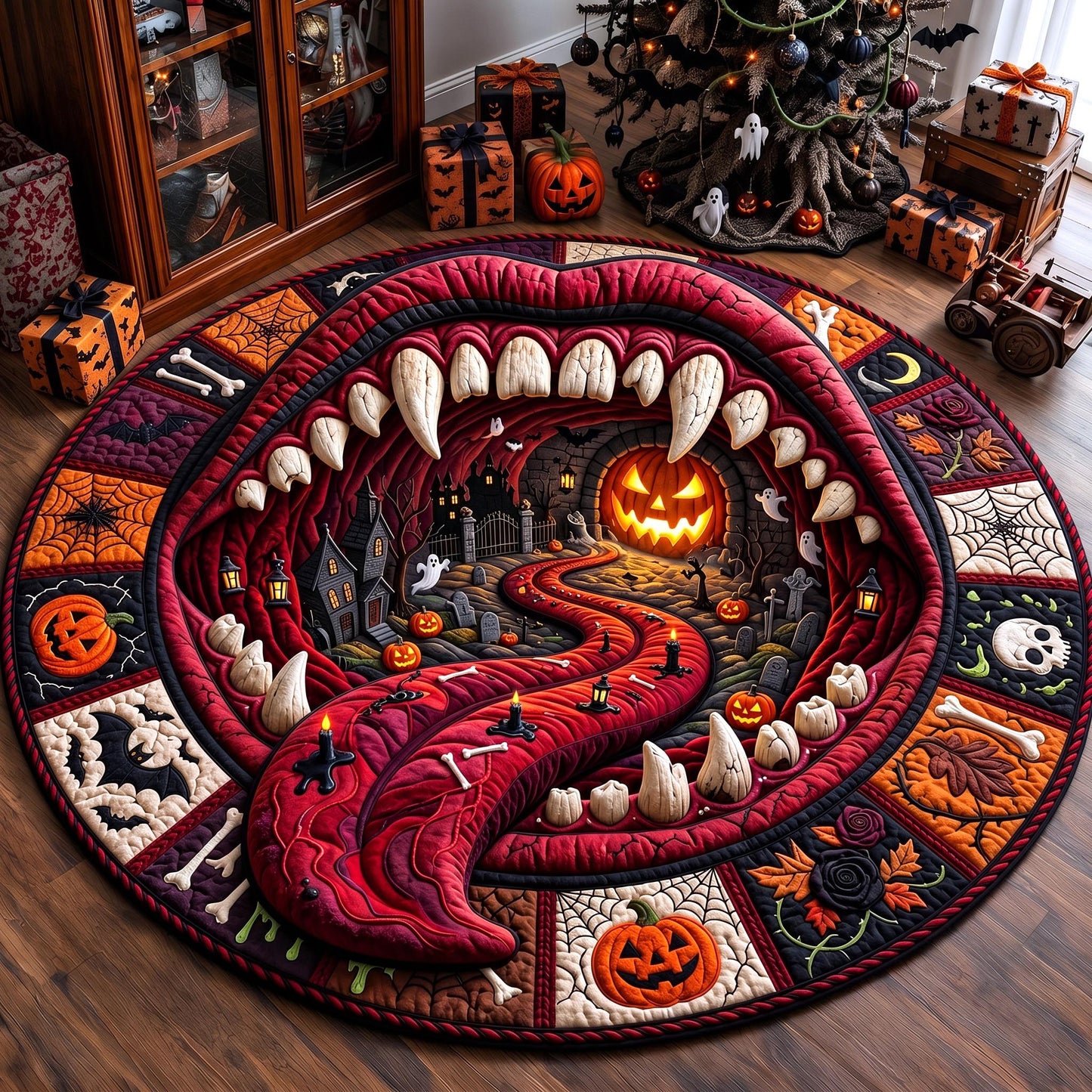 Shadow Stairway Quilted Round Mat GFTOMA13140