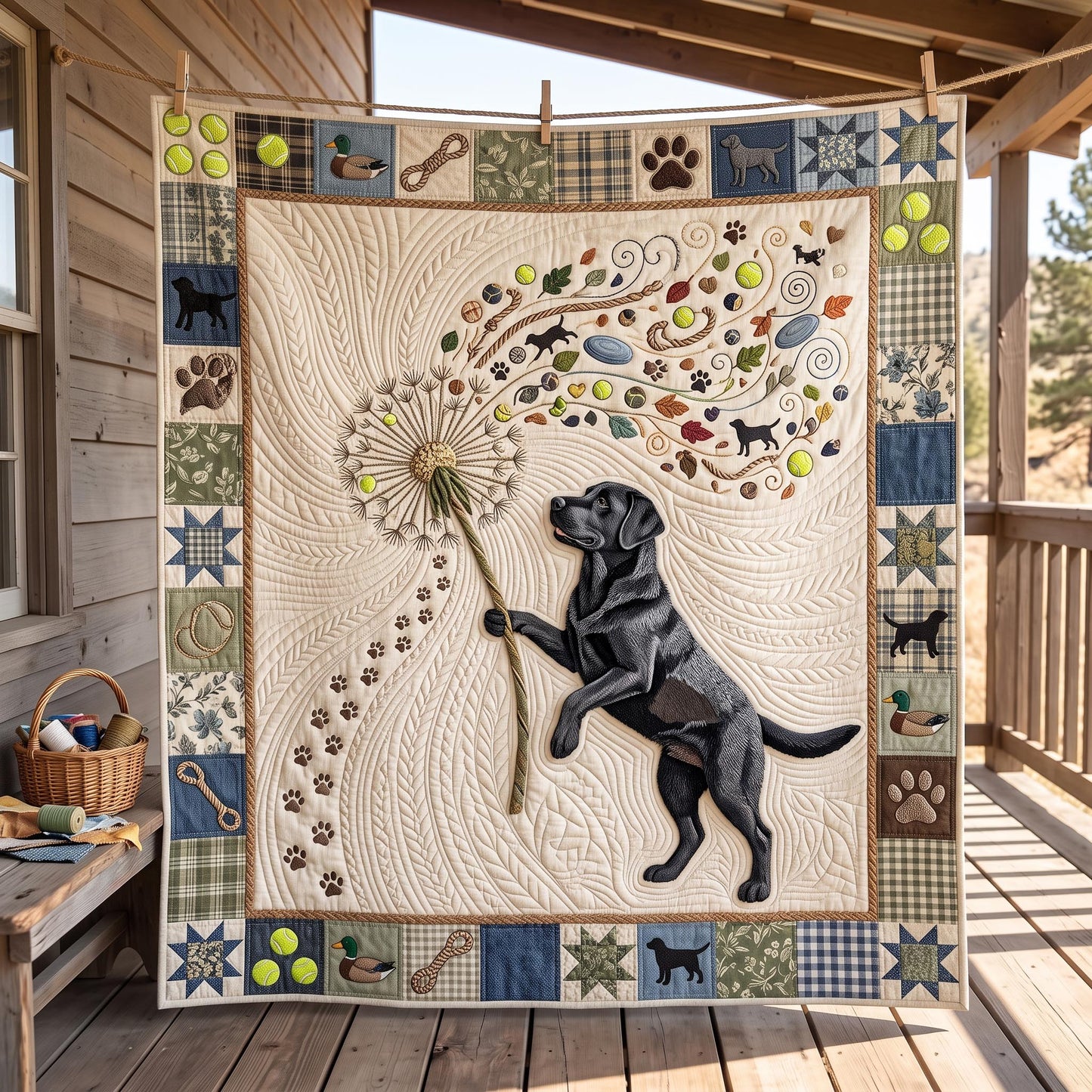 Labrador Dreams Quilted Blanket GFTOMA13165